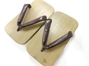 鼻緒鹿皮　男物桐下駄(23.5センチ)